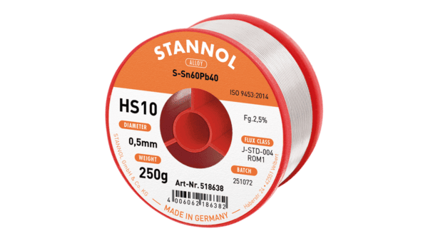 Lötdraht HS10, Sn60Pb40, RO M1, 0.5mm, 250g