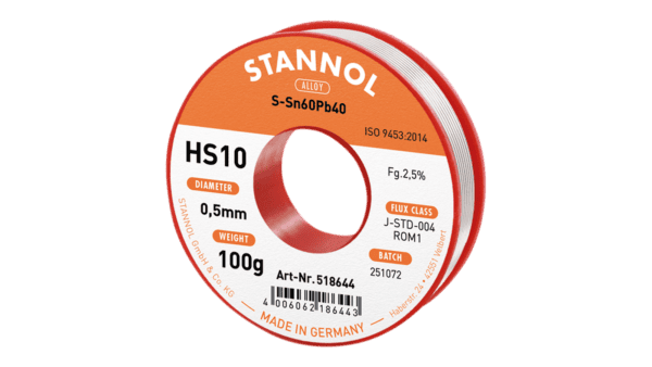 Lötdraht HS10, Sn60Pb40, RO M1, 0.5mm, 100g