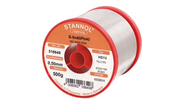 Lötdraht HS10, Sn60Pb40, RO M1, 0.5mm, 500g