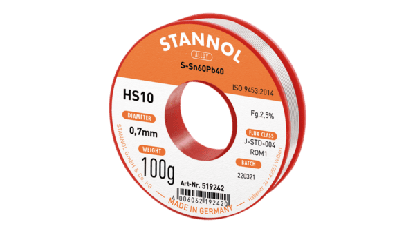 Lötdraht HS10, Sn60Pb40, RO M1, 0.7mm, 100g
