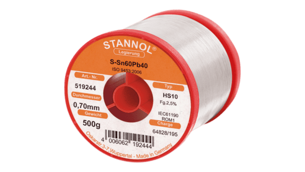 Lötdraht HS10, Sn60Pb40, RO M1, 0.7mm, 500g
