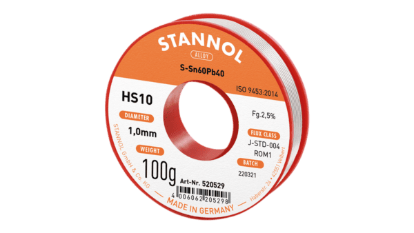 Lötdraht HS10, Sn60Pb40, RO M1, 1mm, 100g