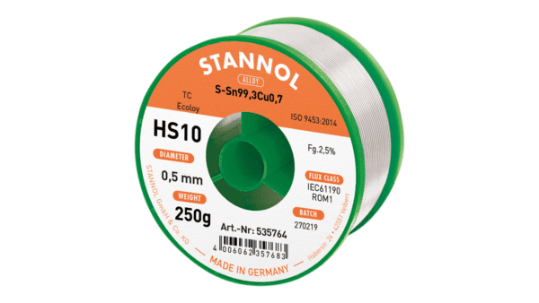 Lötdraht HS10, Sn99,3Cu0,7 - TC, RO M1, 0.5mm, 250g