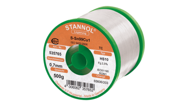 Lötdraht HS10, Sn99,3Cu0,7 - TC, RO M1, 0.7mm, 500g