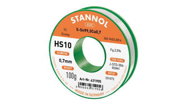 Lötdraht HS10, Sn99,3Cu0,7 - TC, RO M1, 0.7mm, 100g