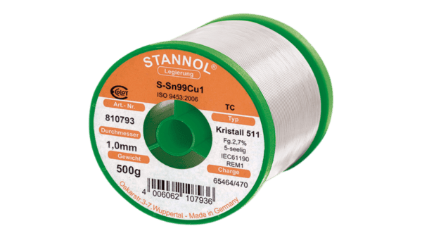 Lötdraht Kristall 511, Sn99,3Cu0,7 - TC, RE M1, 1mm, 500g