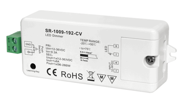 1 Kanal RF / LV PUSH LED Dimmer, Konstantspannung 12-36VDC, max. 288W - Image 2
