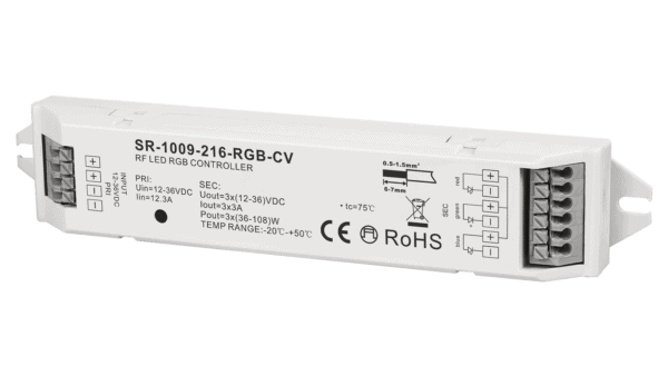 3 Kanal RF LED Dimmer, RGB, Konstantspannung 12-36VDC, max. 324W