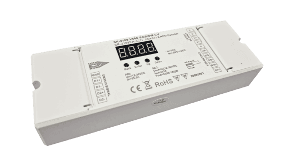 5 Kanal DMX512 RDM LED Dimmer, RGBWW, Konstantspannung 12-36VDC, max. 900W