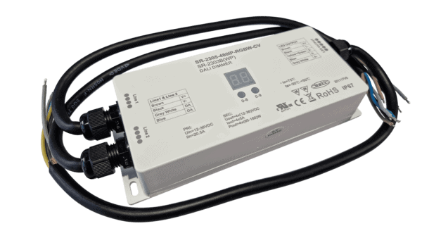 4 Kanal DALI DT6 LED Dimmer, RGBW, Konstantspannung 12-36VDC, max. 720W, IP67