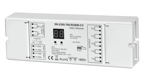 4 Kanal DALI DT6 / AC PUSH LED Dimmer, RGBW, Konstantspannung 12-36VDC, max. 1152W - Image 2