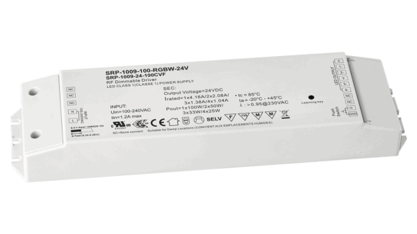 100W RF/LV PUSH, RGBW, 24Vdc Konstantspannung LED Treiber