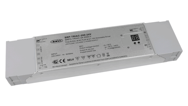 200W DALI/Push, TRIAC, 0/1-10V, 24Vdc Konstantspannung LED Treiber
