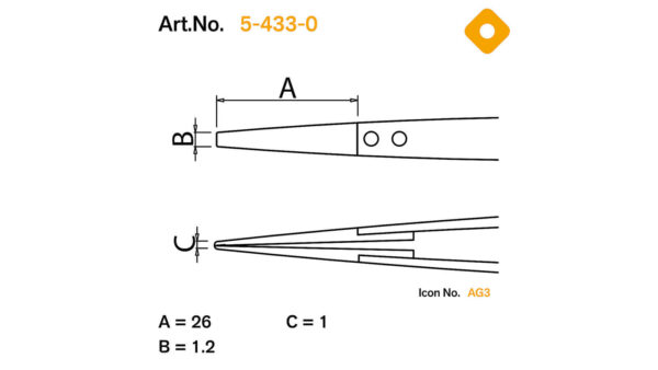 ESD Pinzette mit auswechselbaren Spitzen 1,0 mm breit, leitend - Image 2
