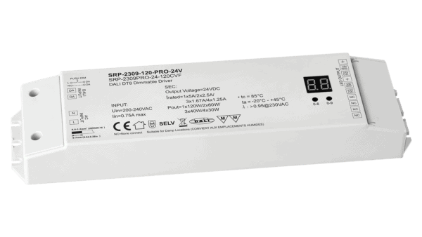 120W DALI DT8, 4in1, 24Vdc Konstantspannung LED Treiber