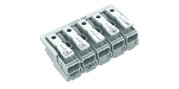 WAGO Netzanschlussklemme / ohne PE-Kontakt / DA+ DA- L PE N; 5-polig