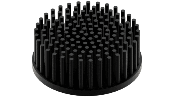 LED pin fin heat sink, ø80mm, H 30mm, Base 5mm, Black anodized - Image 2