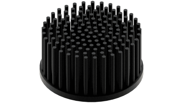 LED pin fin heat sink, ø80mm, H 40mm, Base 5mm, Black anodized - Image 2