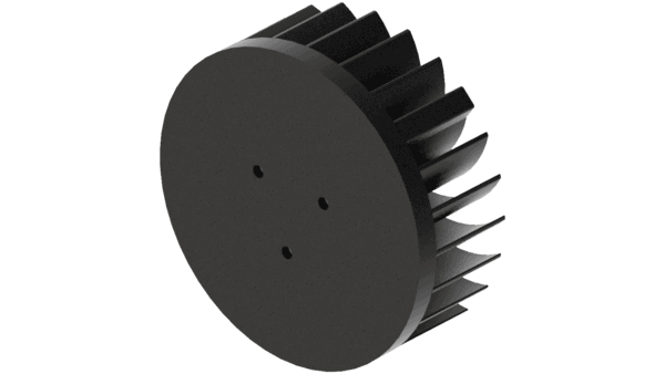 LED star heat sink, ø134mm, H 50mm, Base 10mm, Black anodized