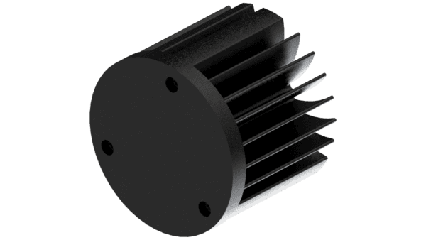 LED star heat sink, ø50mm, H 40mm, Base 5mm, Black anodized