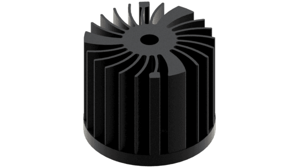 LED star heat sink, ø50mm, H 40mm, Base 5mm, Black anodized - Image 2