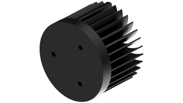 LED star heat sink, ø70mm, H 50mm, Base 10mm, Black anodized