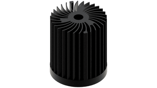 LED star heat sink, ø70mm, H 80mm, Base 10mm, Black anodized - Image 2