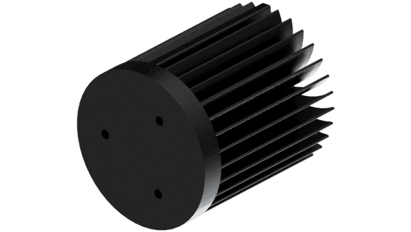 LED star heat sink, ø70mm, H 80mm, Base 10mm, Black anodized