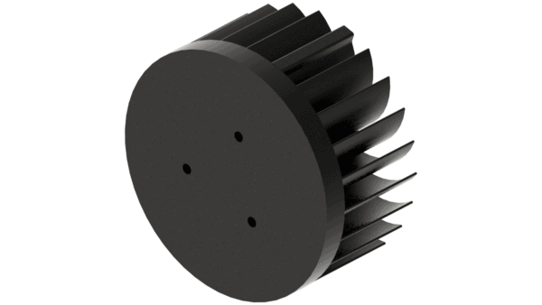 LED star heat sink, ø99mm, H 50mm, Base 10mm, Black anodized