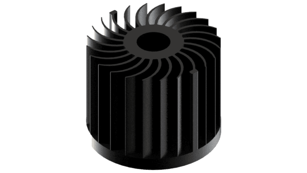LED star heat sink, ø99mm, H 80mm, Base 10mm, Black anodized