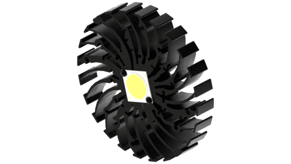 Modular LED star heat sink, ø134mm, H 20mm, Black anodized - Image 2