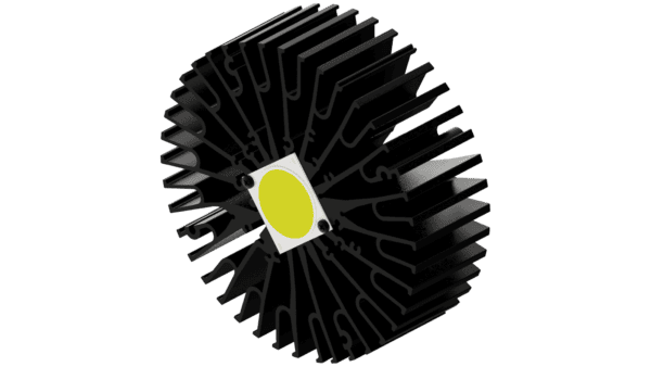 Modular LED star heat sink, ø152mm, H 50mm, Black anodized - Image 2