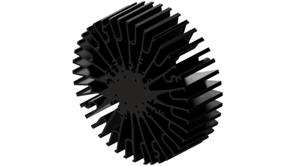 Modular LED star heat sink, ø152mm, H 50mm, Black anodized