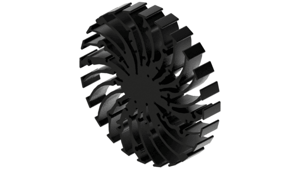 Modular LED star heat sink, ø134mm, H 20mm, Black anodized