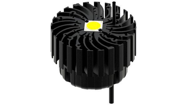 Modular LED star heat sink, ø134mm, H 50mm, Black anodized - Image 2