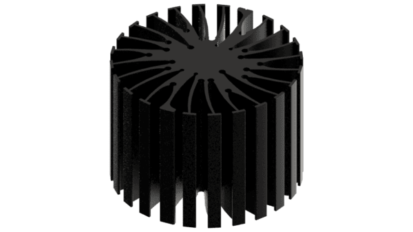 Modular LED star heat sink, ø70mm, H 50mm, Black anodized