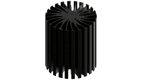 Modular LED star heat sink, ø70mm, H 80mm, Black anodized