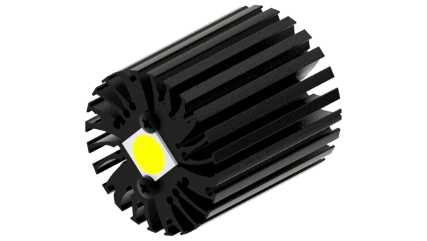 Modular LED star heat sink, ø47mm, H 50mm, Black anodized - Image 2