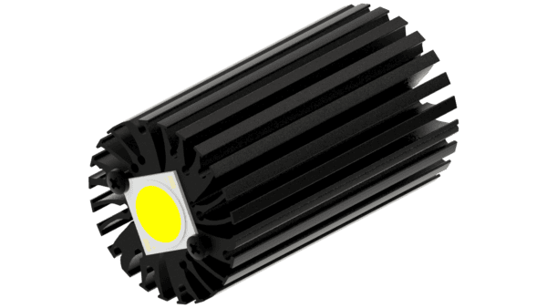 Modular LED star heat sink, ø47mm, H 80mm, Black anodized