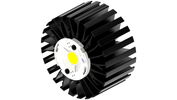 Modular LED star heat sink, ø99mm, H 50mm, Black  anodized - Image 3