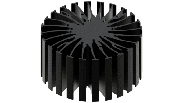 Modular LED star heat sink, ø99mm, H 50mm, Black  anodized
