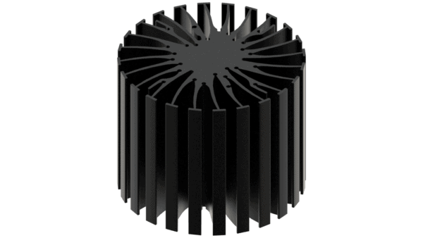Modular LED star heat sink, ø99mm, H 80mm, Black anodized