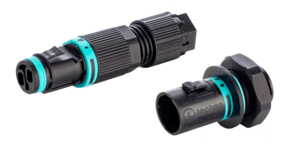 Rundstecker, 2p, Stift+Buchse, Schraubanschluss, 0.25-1.5mm2, IP68 (30m/1h)