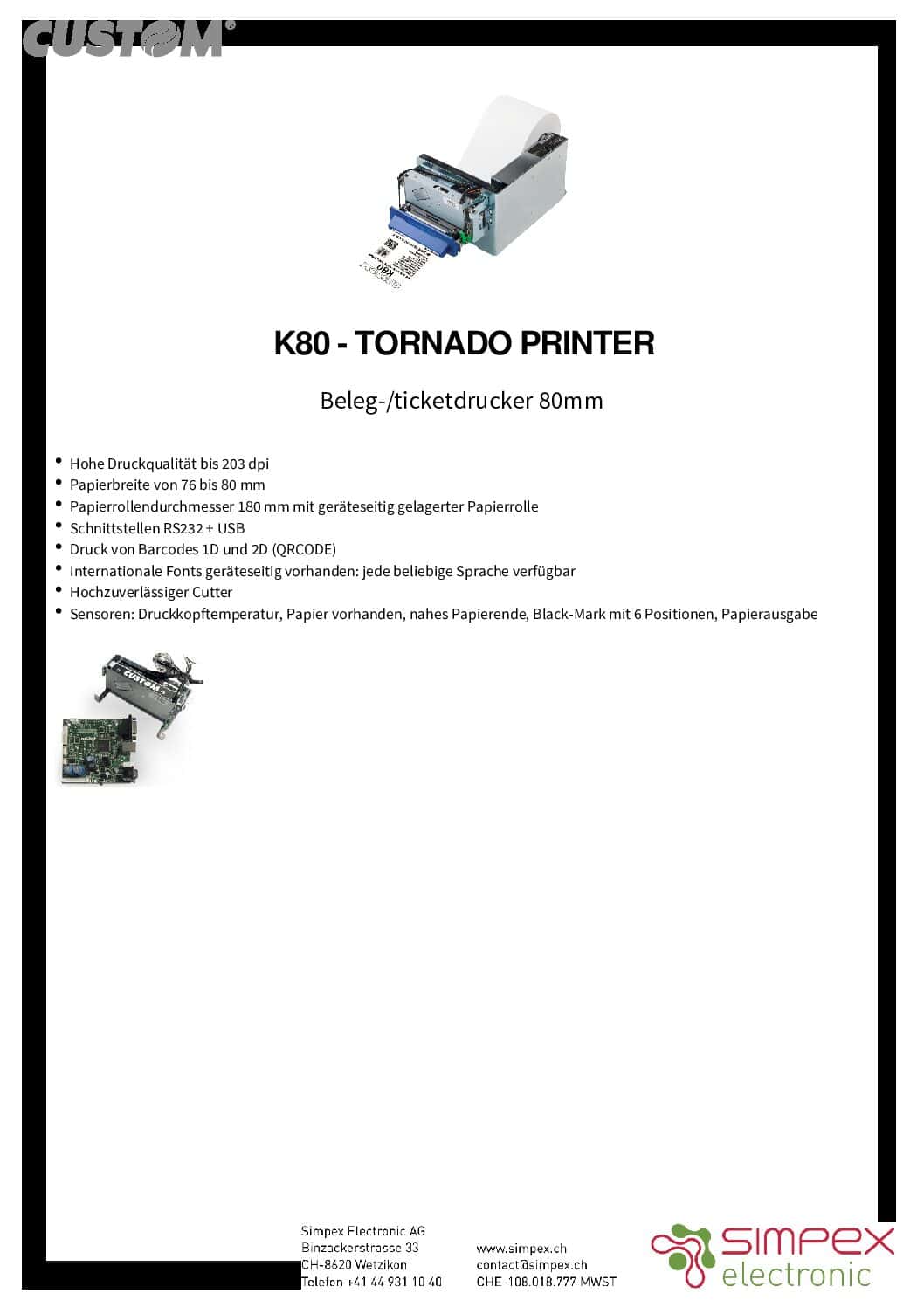 k80 tornado printer pdf