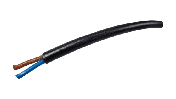 AWG20 Kabel mit schwarzem Mantel, Litze Braun+Blau, Rolle=100m