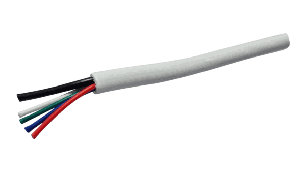 RGBW Kabel mit weissem Mantel, halogenfrei (Rolle = 200m)