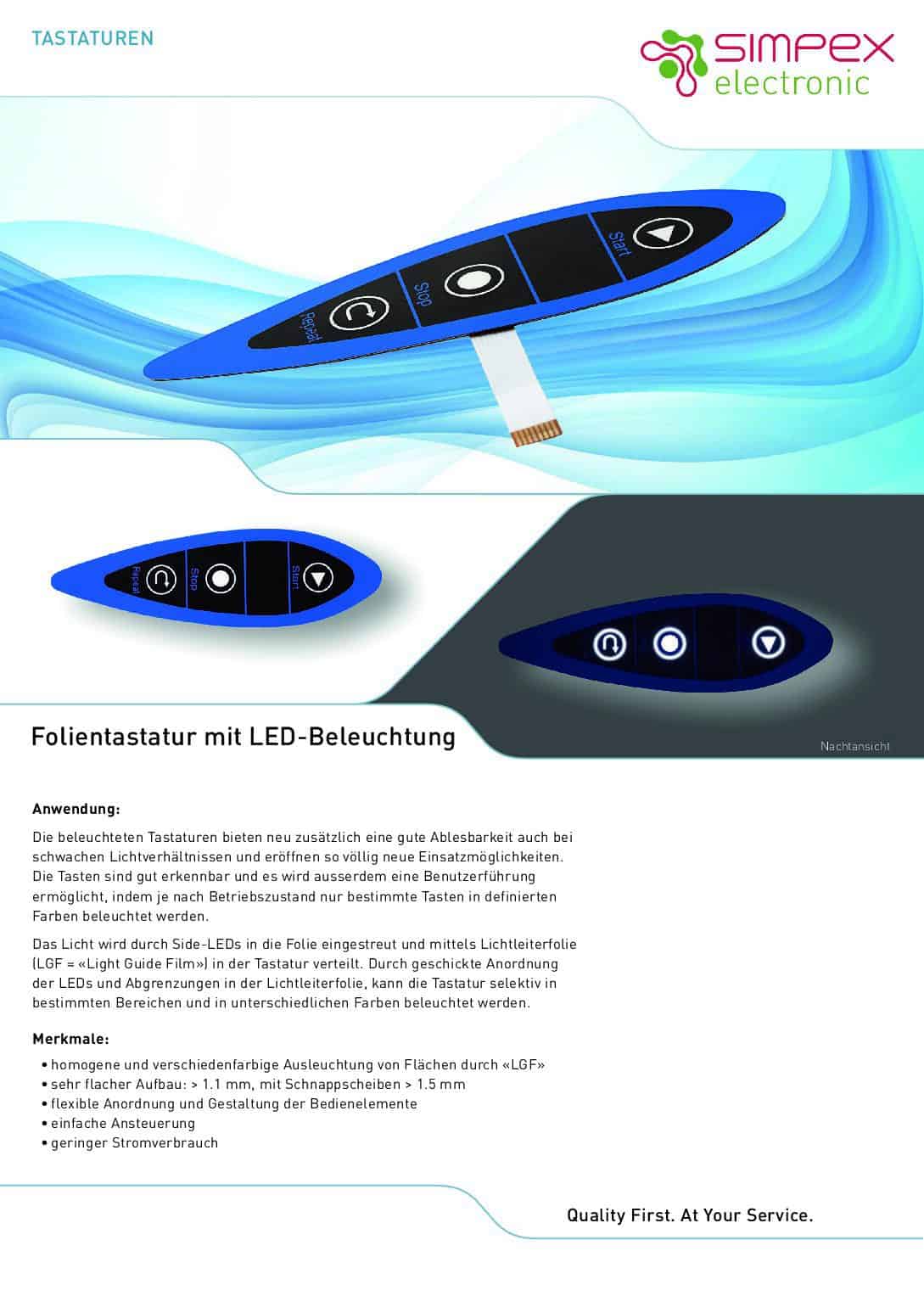 Folientastatur mit LED Beleuchtung pdf