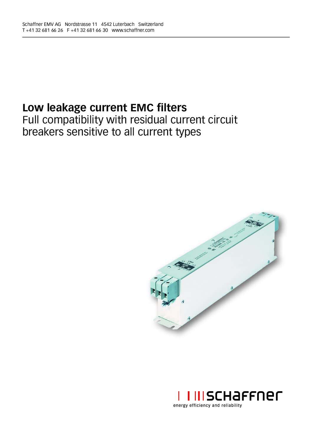 Schaffner AN FN3268 pdf