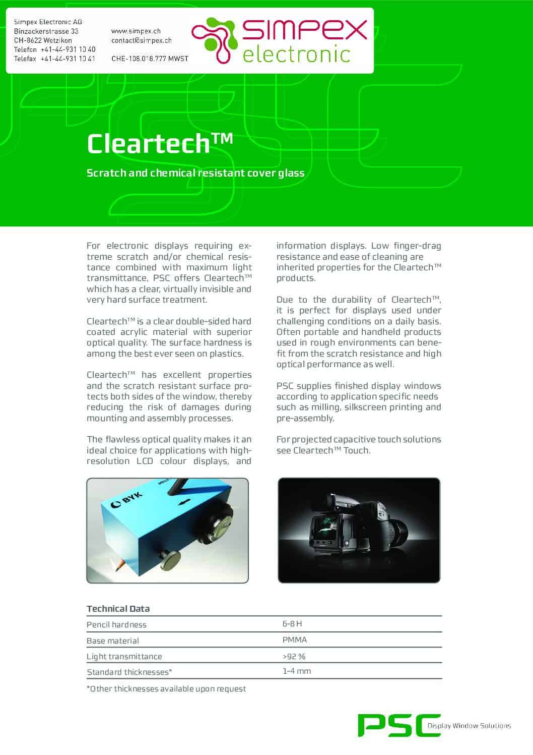 Cleartech DIsplay Filter pdf