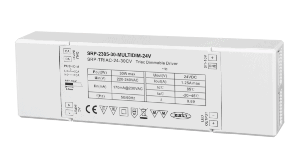 30W DALI/Push+Triac+0/1-10V, 24Vdc Konstantspannung LED Treiber - Image 2